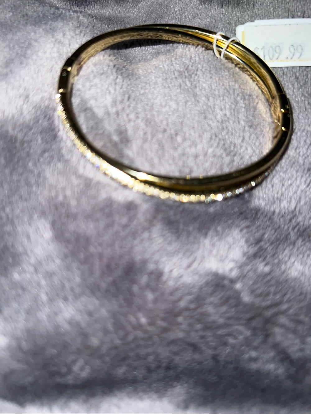 Michael Kors Gold-Tone Crystal Accent Bangle Bracelet